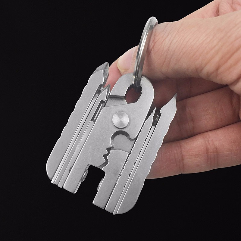 多功能工具组合钳子折叠刀具防身钥匙扣随身迷你户外EDC装备便携